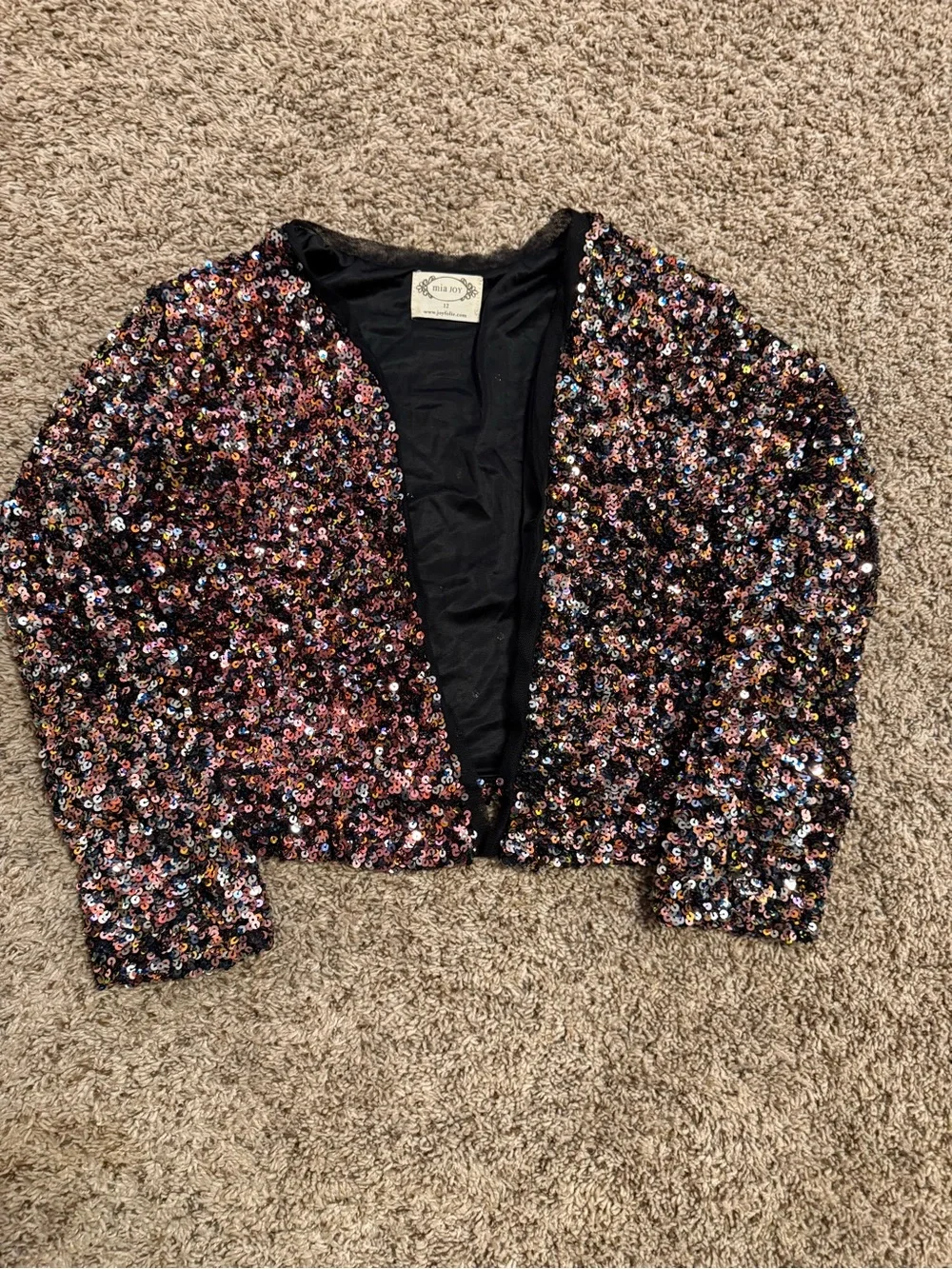 Joyfolie kids Sequin Jacket - Multi-Color size 12